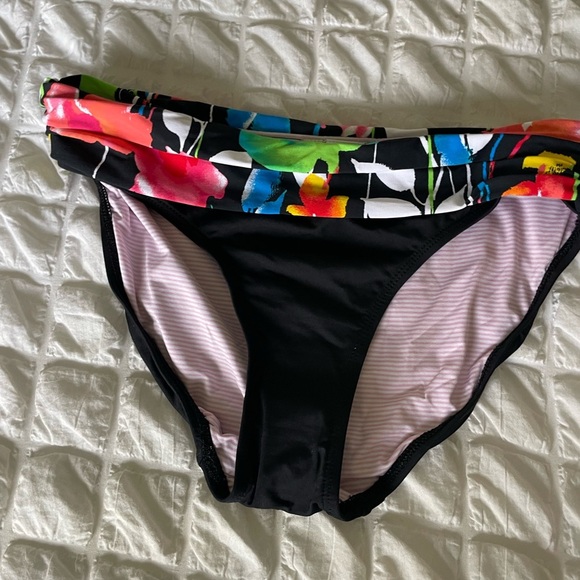 Anne Cole Floral Black Bikini Bottom - Picture 3 of 8